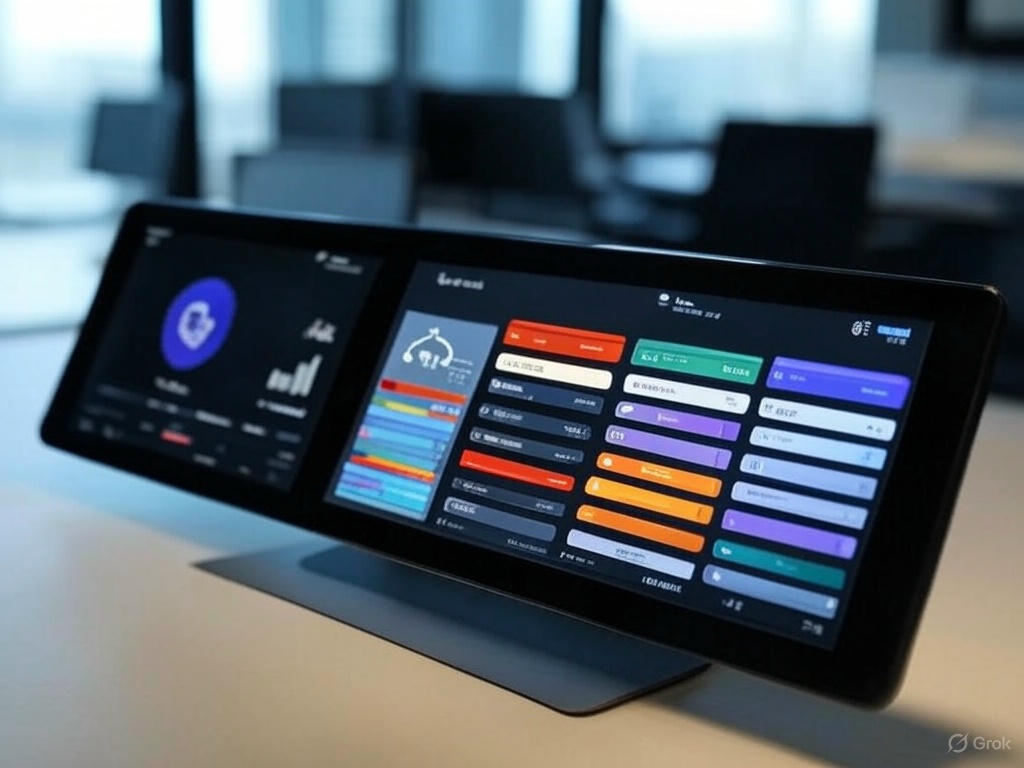 Digital dashboard displaying podcasting trends 2025 monetization options like subscriptions and NFTs.