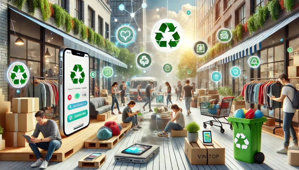 US shopper on innovative business models like circular economy marketplaces for vintage clothing.